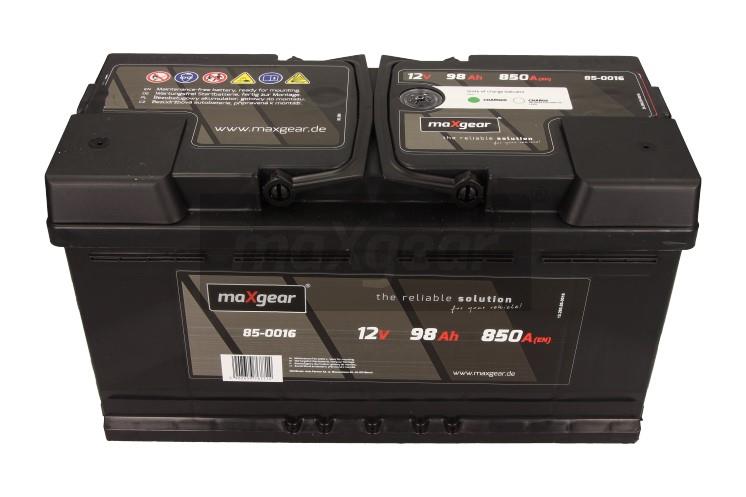 Acumulator auto MAXGEAR 12V 98AH/850A (stanga-) 353X175X190 cu ochi de control