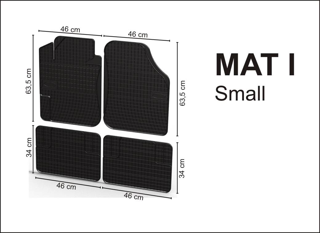 Covorase protectie din cauciuc universal MAT I SMALL (2x63.5x46cm - fata + 34x46cm - spate)