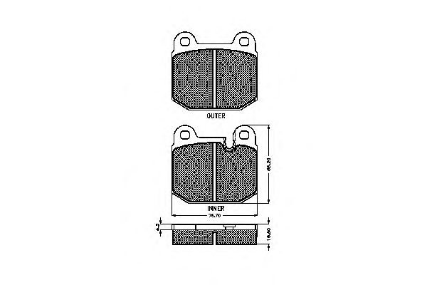 set placute frana,frana disc