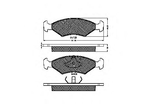 set placute frana,frana disc