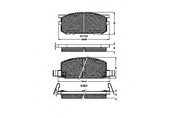 set placute frana,frana disc