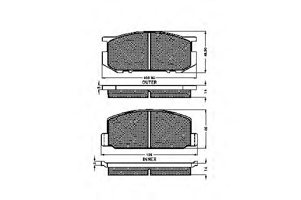 set placute frana,frana disc