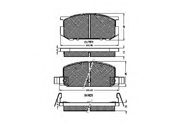 set placute frana,frana disc