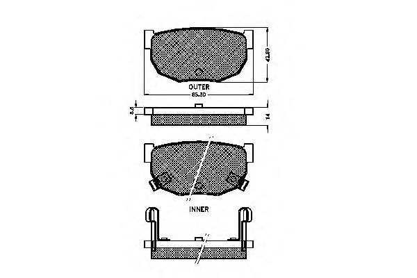 set placute frana,frana disc