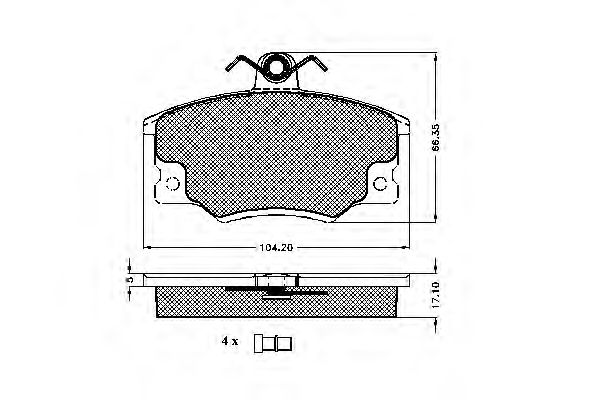 set placute frana,frana disc