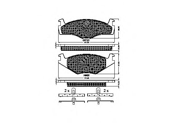 set placute frana,frana disc