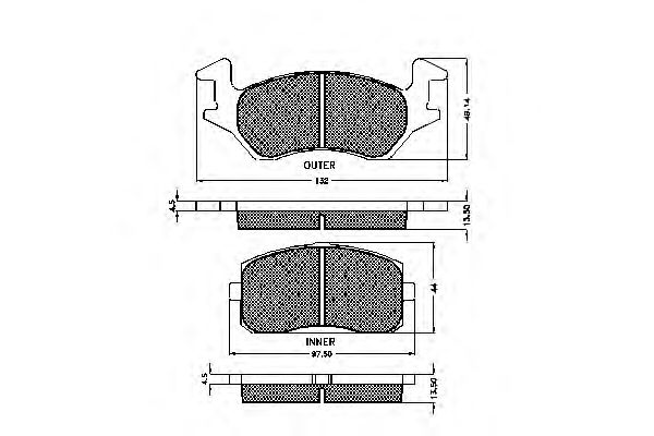 set placute frana,frana disc