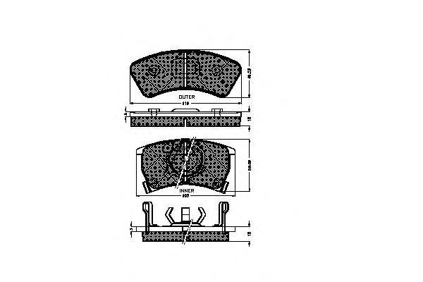 set placute frana,frana disc