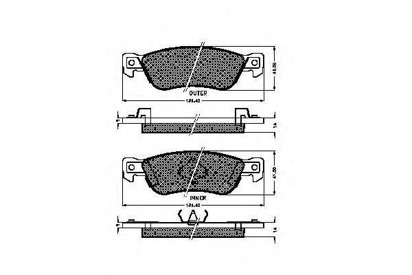 set placute frana,frana disc