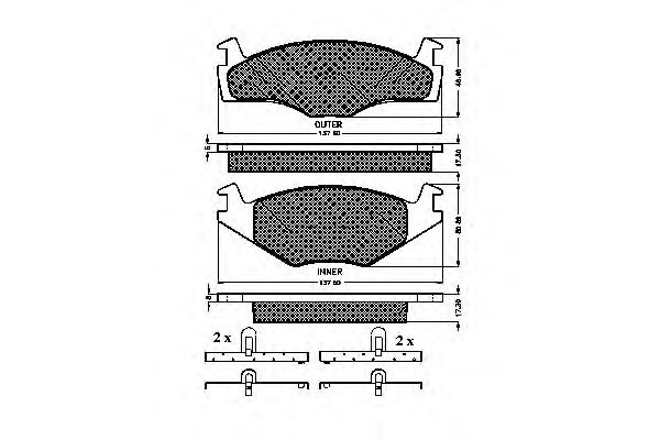 set placute frana,frana disc