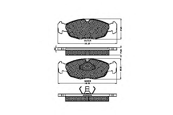 set placute frana,frana disc