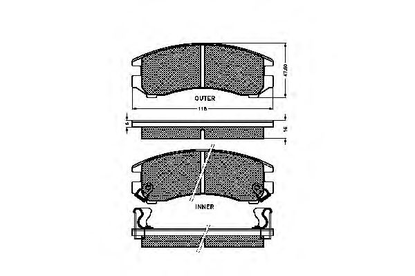 set placute frana,frana disc