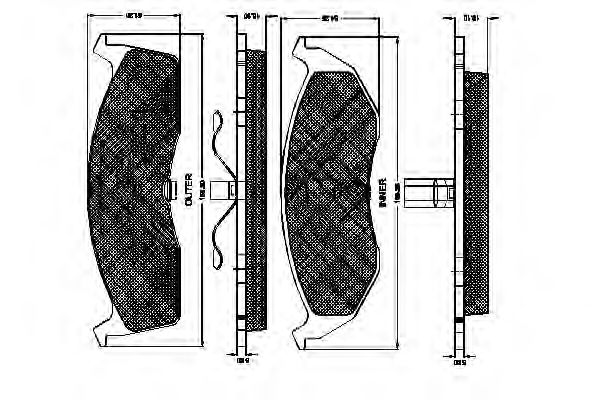 set placute frana,frana disc