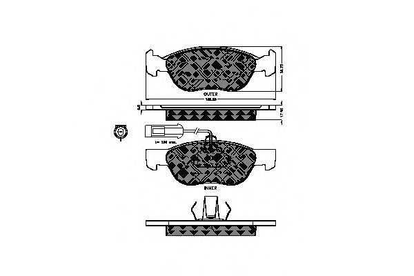 set placute frana,frana disc