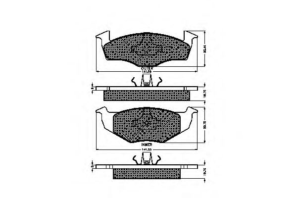 set placute frana,frana disc