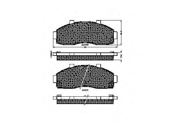 set placute frana,frana disc