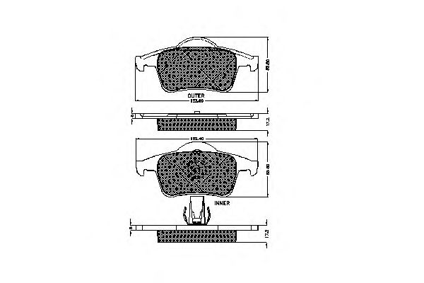 set placute frana,frana disc