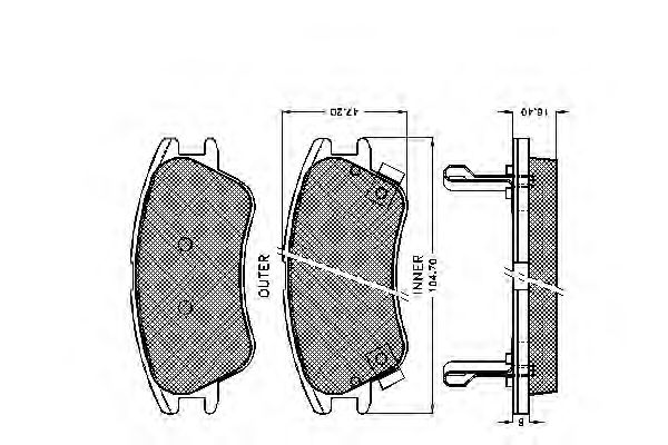 set placute frana,frana disc