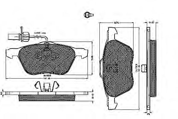 set placute frana,frana disc