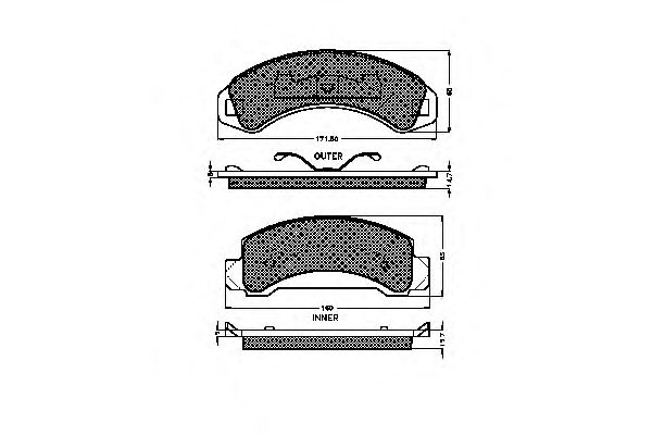 set placute frana,frana disc