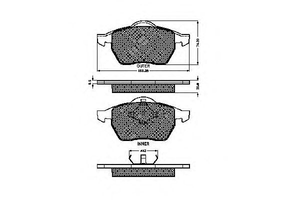 set placute frana,frana disc