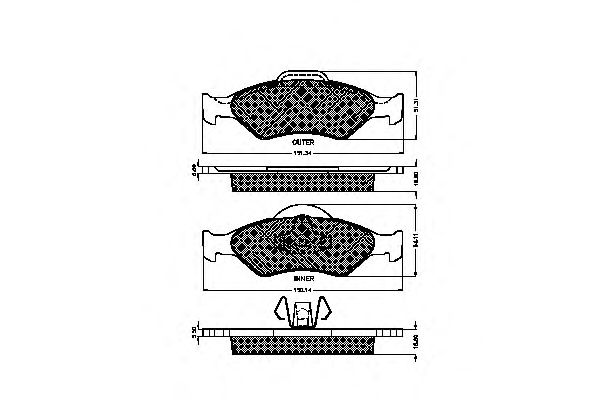 set placute frana,frana disc