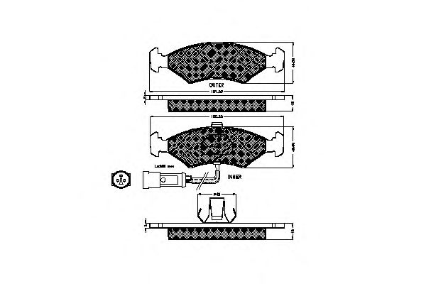 set placute frana,frana disc