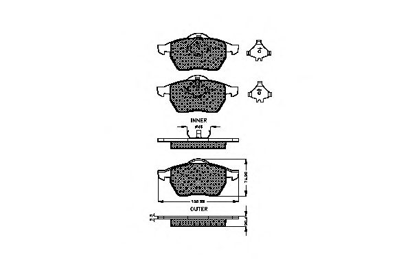 set placute frana,frana disc