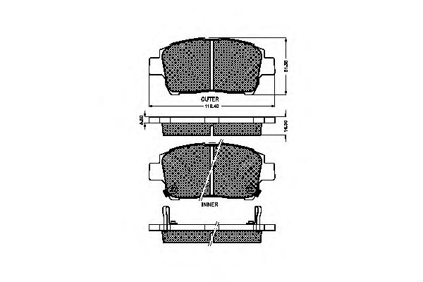 set placute frana,frana disc