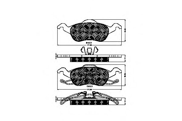 set placute frana,frana disc