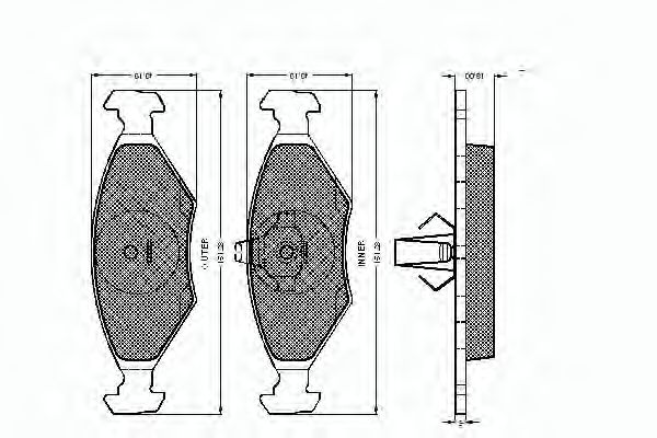 set placute frana,frana disc