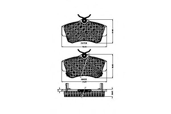 set placute frana,frana disc