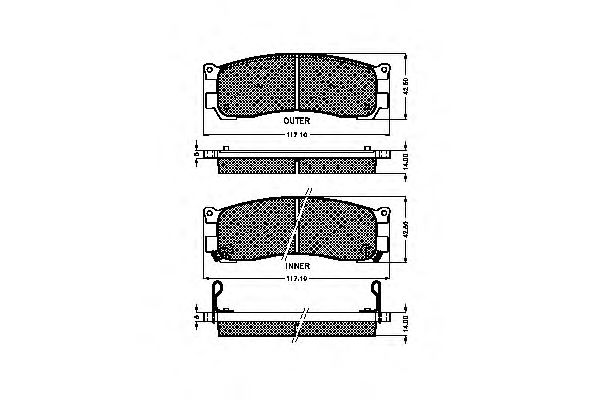 set placute frana,frana disc