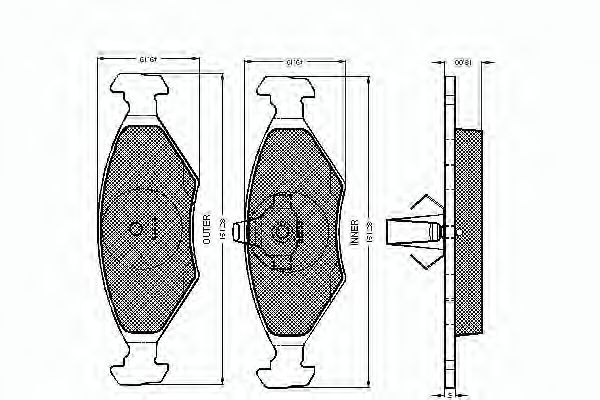 set placute frana,frana disc