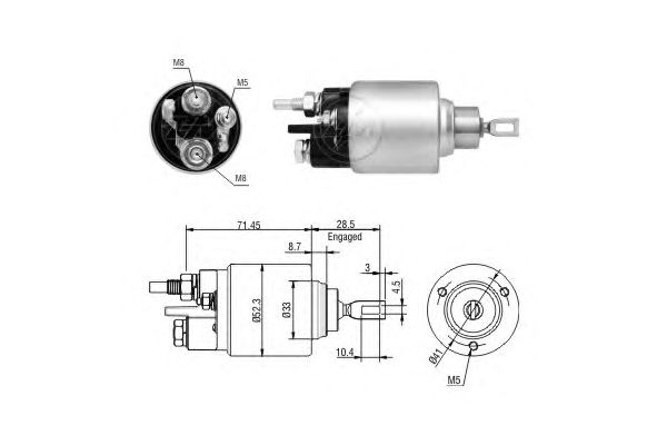 Solenoid, electromotor