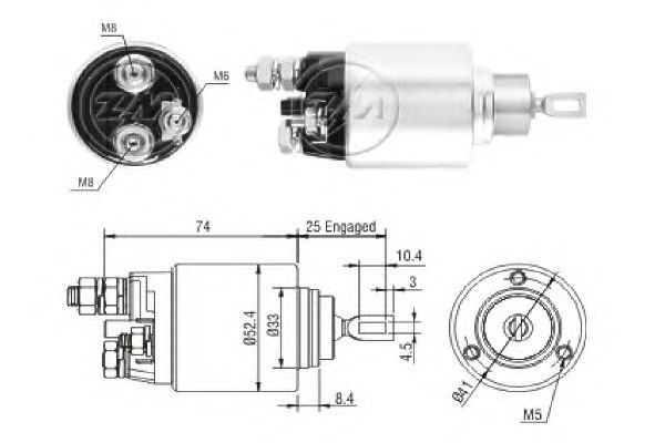 Solenoid, electromotor