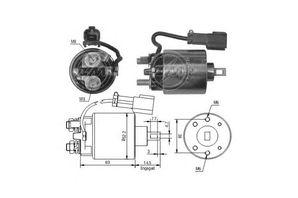 Solenoid, electromotor