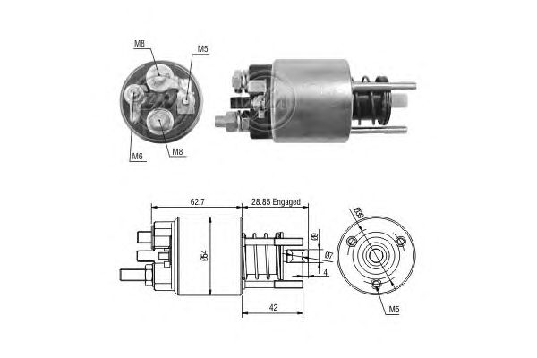 Solenoid, electromotor