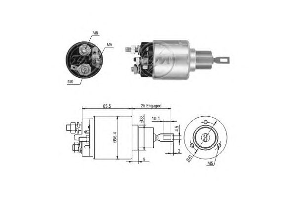 Solenoid, electromotor