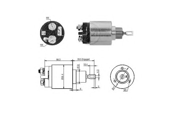 Solenoid, electromotor