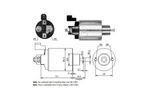 Solenoid, electromotor