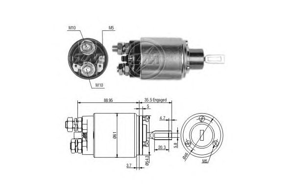 Solenoid, electromotor