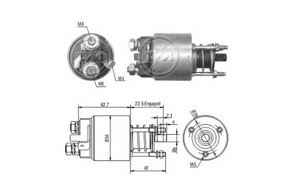 Solenoid, electromotor