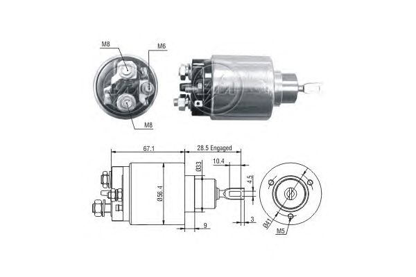 Solenoid, electromotor