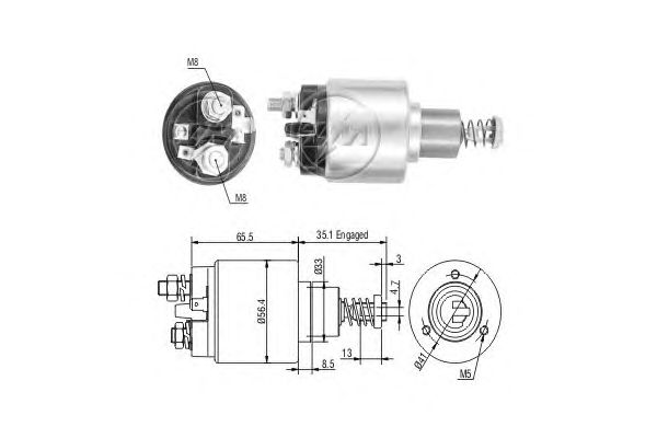 Solenoid, electromotor