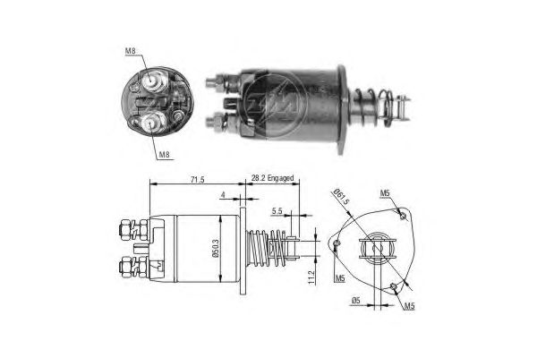 Solenoid, electromotor