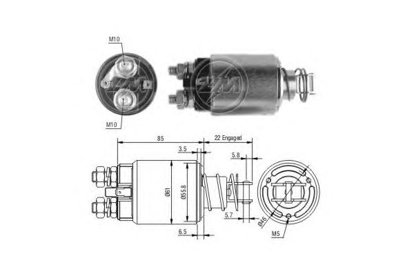 Solenoid, electromotor