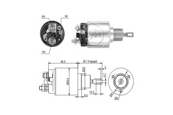 Solenoid, electromotor