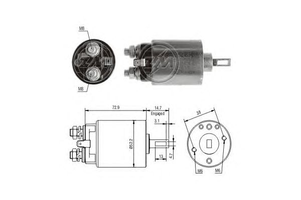 Solenoid, electromotor