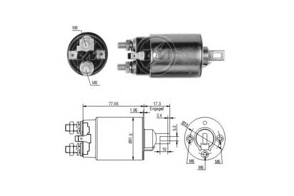 Solenoid, electromotor